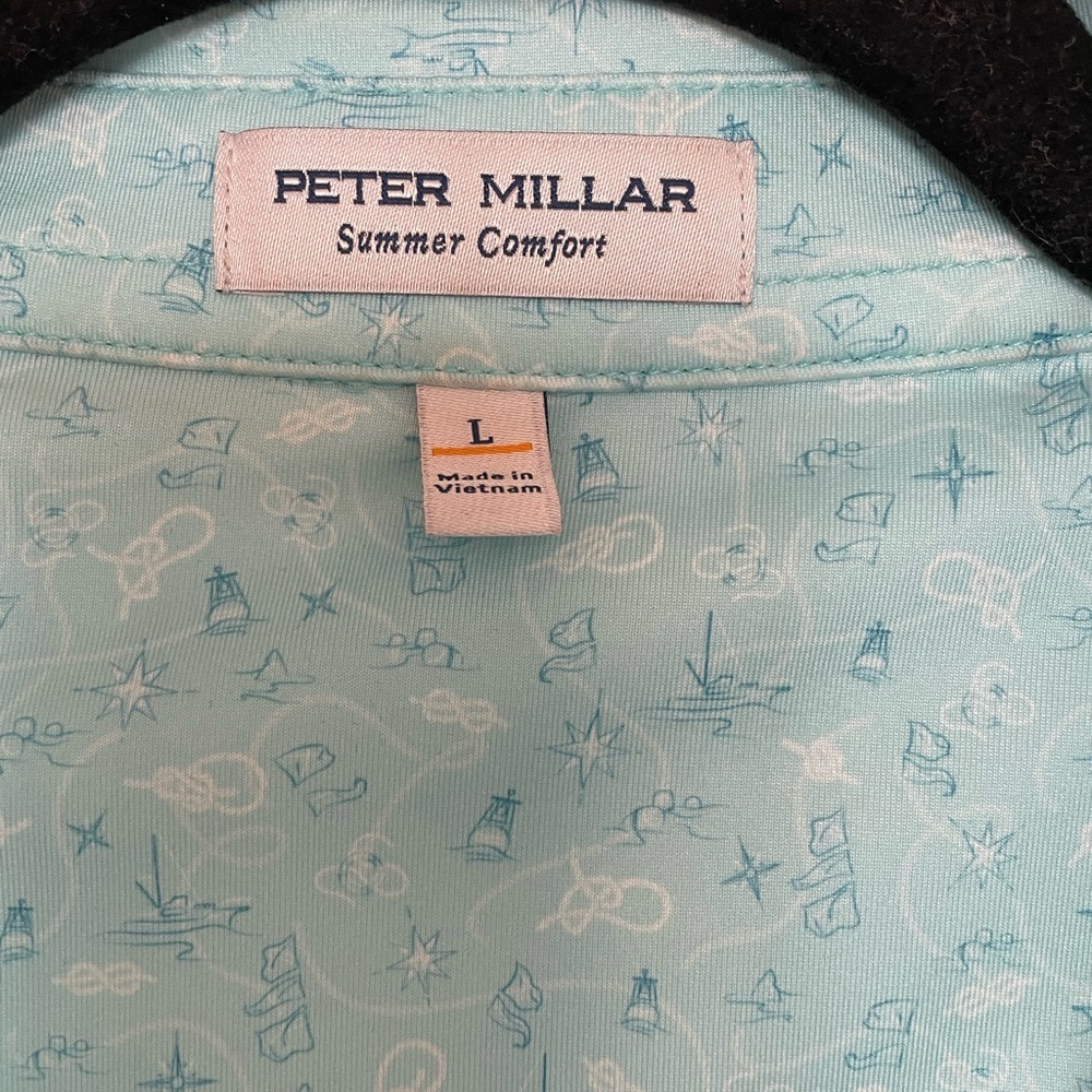 Peter Millar Light Blue Summer Comfort Polo, Kiva Dunes - Picture 3 of 5